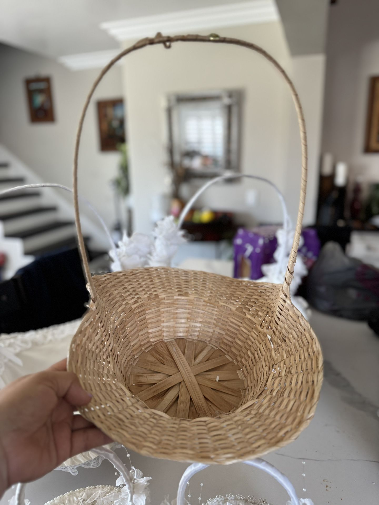 Wicker Flower Girl Basquets