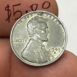 1943 d Steel Lincoln Wheat Penny 