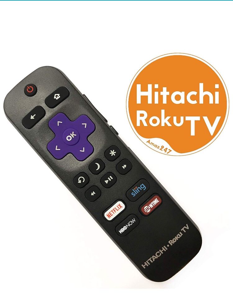 Original Hitachi Roku TV Remote w/Volume Control & TV Power Button for All Hitachi Roku TV (Roku Built-in TV, NOT Roku Player Connect w/TV)