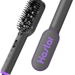 Hair Straightener Brush,Negative Ion Straightening Brush,Hair Straightener Comb for Women,30s Fast Heating with 6 Temp Mode for Smooth Frizz-Free Hair