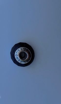 PANDORA Black Faceted Bead Charm Silver Tone Core