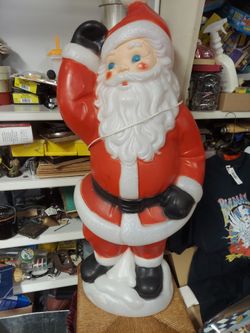 Vintage waving Santa blowmold
