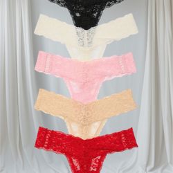 New and Sealed Victoria's Secret  Women's Lace Thongs 5-Pack Assorted Colors