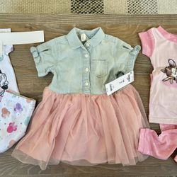 New Baby Girl Clothes Size 12M Disney Pjs And Oshkosh Dress $20 For All 