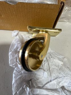 Brass Castor Universal Plate with Rubber Tyre
