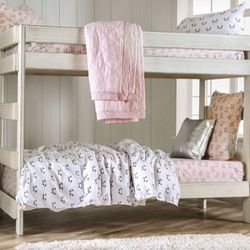 Brand New Antique White Twin Size Bunk Bed