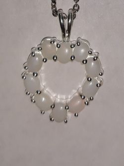 Opal heart necklace