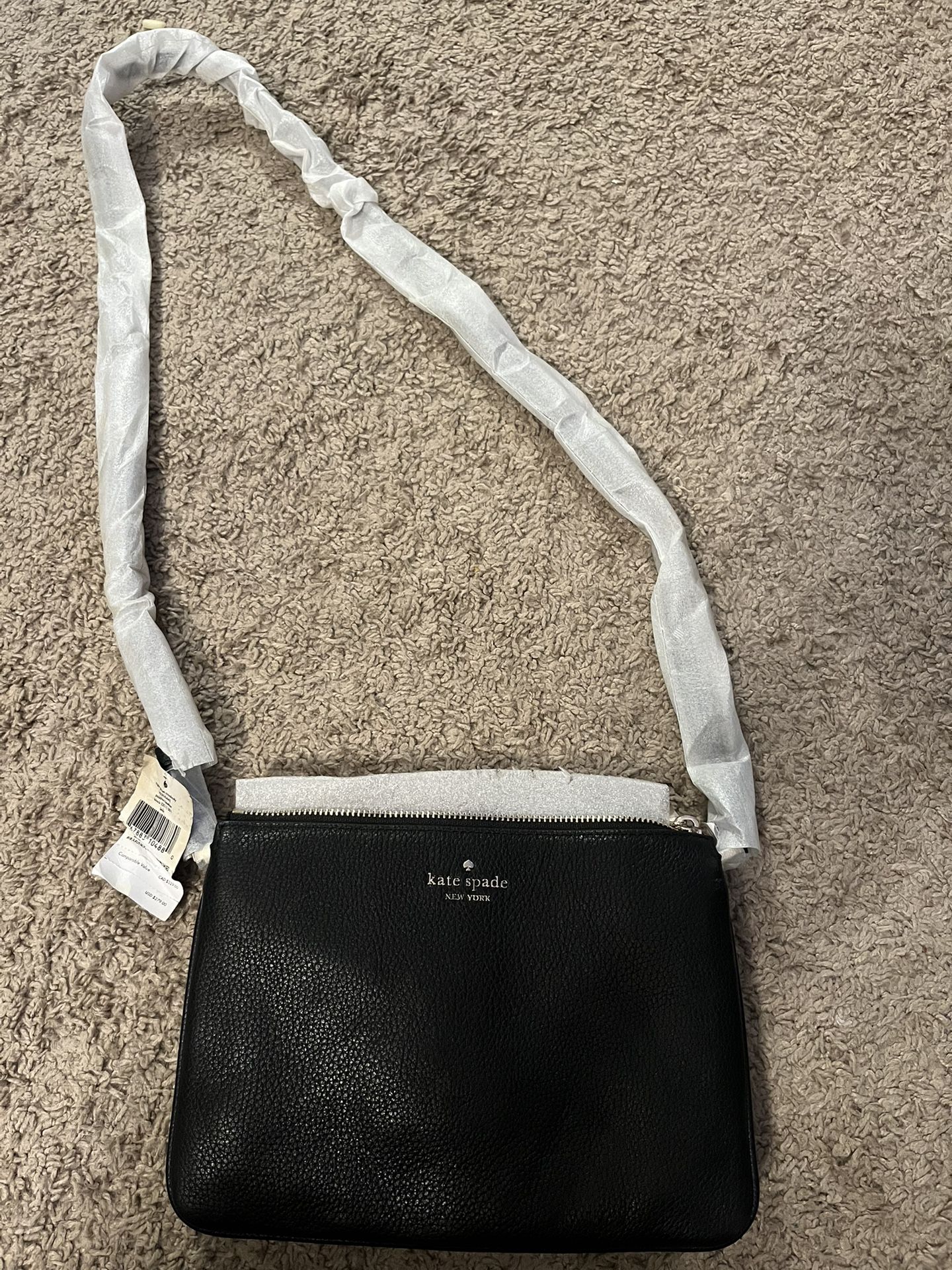 Kate Spade Leila Triple Gusset Crossbody Pebbled Leather Shoulder Bag - Black