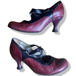 Retired John Fluevog Bellevue Pearl Hart Criss-Crossed Mary Jane Heel Size 7.5