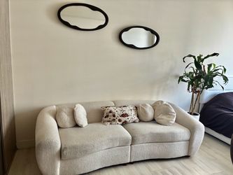 Beige Bouclé Couch