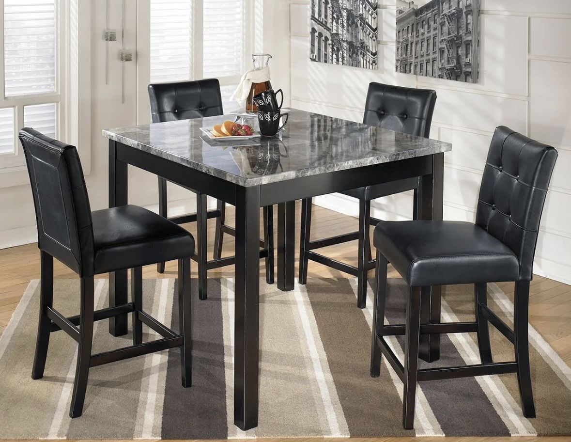 Faux Marble Square Dining Table