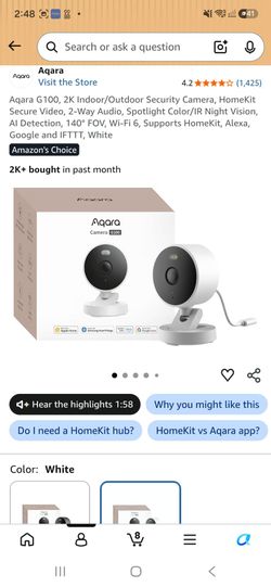 Aqara G100 2K Wi-Fi Security Camera – Like New