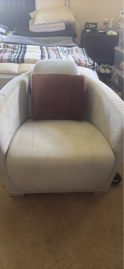 White Upholstered Accent Chair