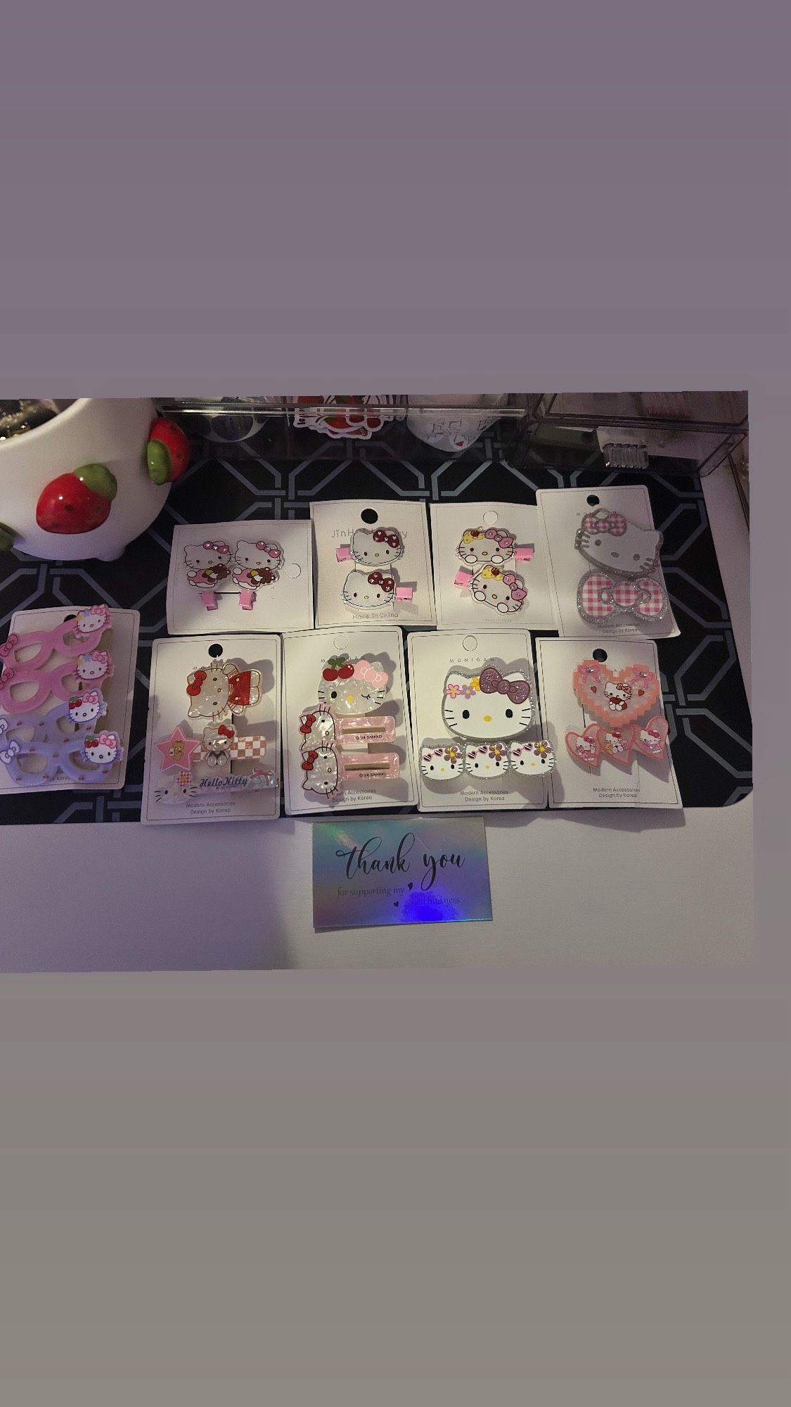 10 Piece Hello Kitty Hair Clips 