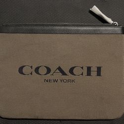 COACH New York Large Pouch Signature Canvas Travel Tech Laptop Tablet Sleeves 