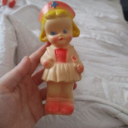 1950s Nurse Squeaky Toy Doll Vintage 