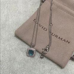 David Yurman Blue Topaz Pendant Necklace