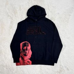 SDL Black and Red Rhinestone Hoodie