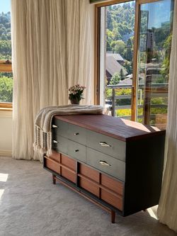 BEAUTIFUL, SOLID WOOD MCM DRESSER. 54x16x32
