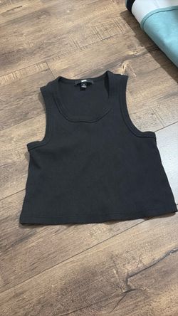 Vans Black Ribbed Crop Tank Top