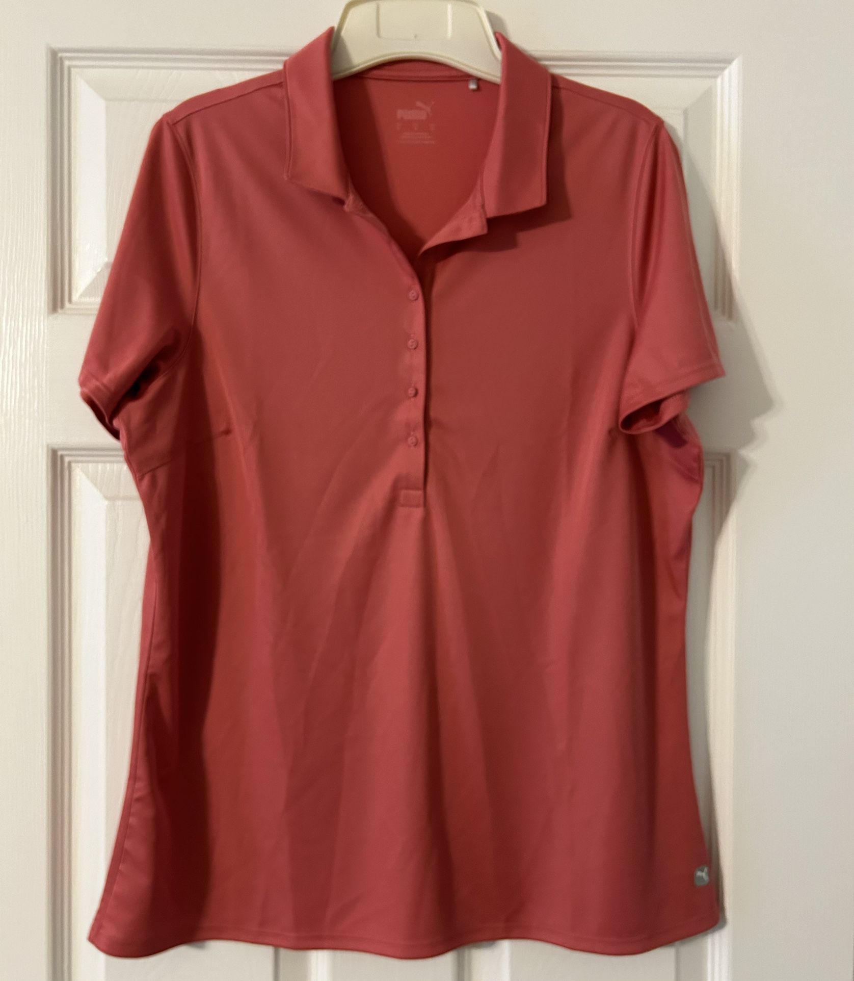 PUMA Pink Sleeveless Polo Collared Dress Golf Shirt Size XL