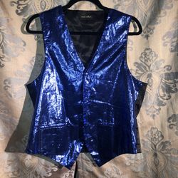 Men’s Blue Shiny Vest