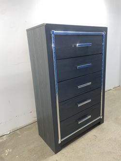 Gray Dresser - 5 Storage Drawers