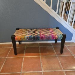 Colorful And Eclectic Woven Bench