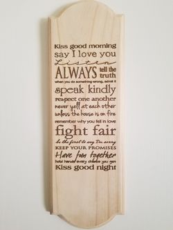 Hand made laser engraved signs