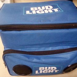 A NEW BUD LIGHT BLUE WIRELESS BLUETOOTH COOLER BAG