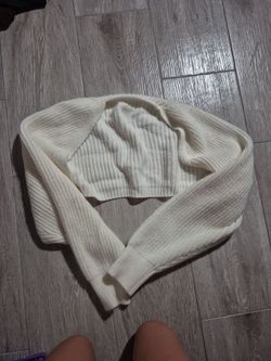 half knitted sweater