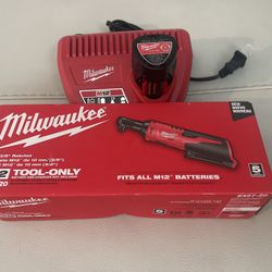M12 12V Lithium-Ion 3/8 in. Cordless Ratchet (Tool-Only) with M12 2.0 Ah Starter Kit