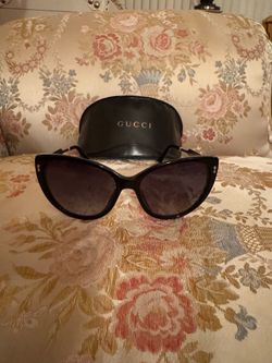 Gucci GG Monogram Sunglasses Black/ Gold Hardware