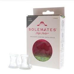 Solemates High Heeler Heel Protectors Wide Clear Pair Prevents Sinking in Grass