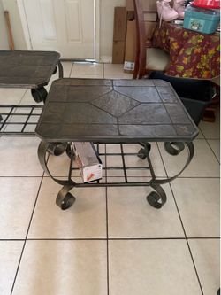 Cast iron end tables