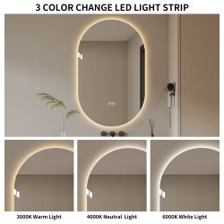 48*30 inch Smart Wall Mounted LED Touch Screen Anti-fog Mirror Bathroom Mirror, Barber Shop Mirror