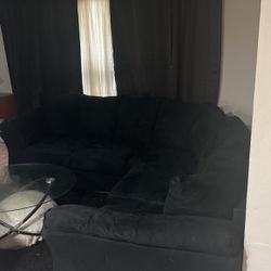 Black Rounded Couch