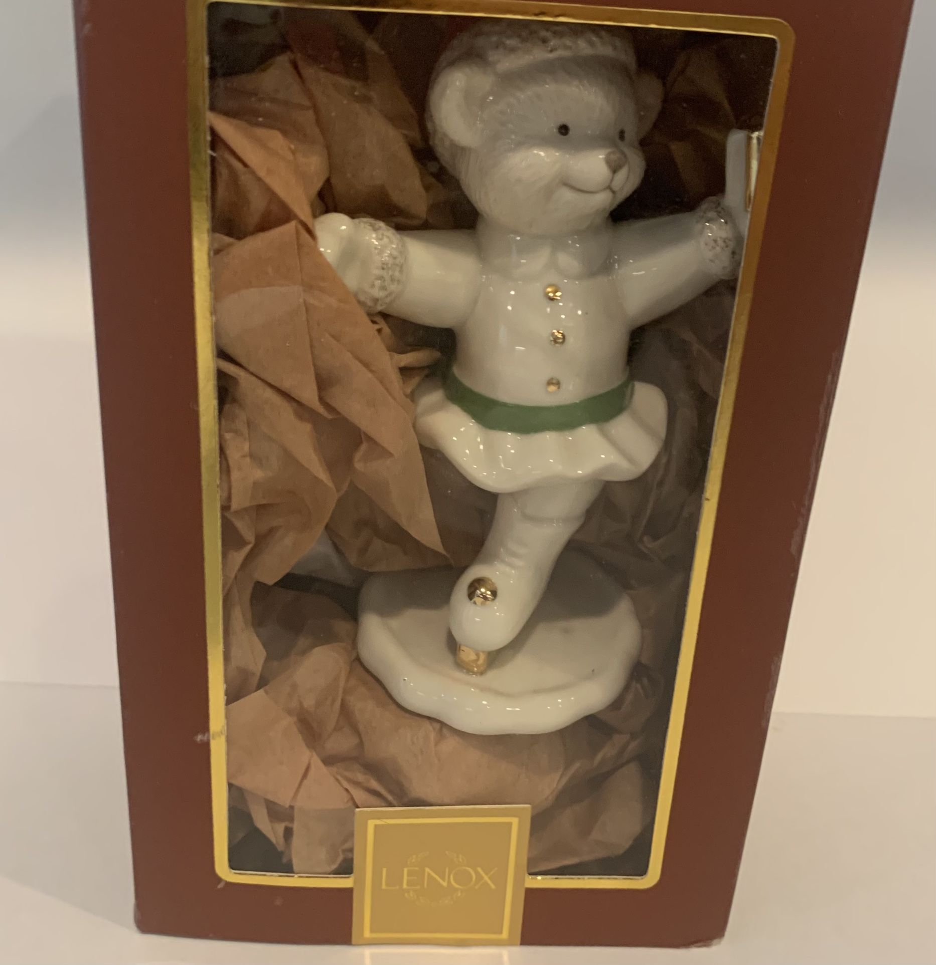 Lenox Lady Bear on Ice Figurine New in Box Christmas, Holiday, Winter Decor