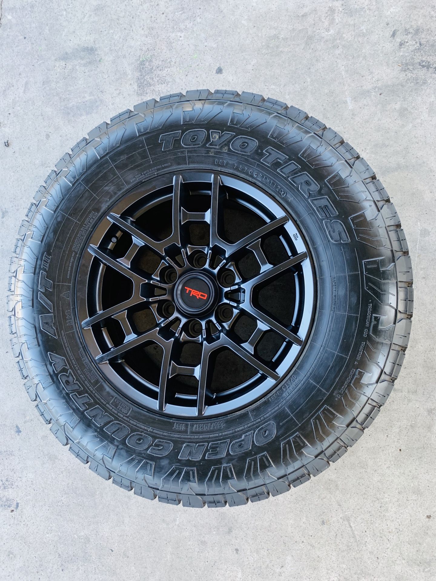 17” brand new trd style rims and Toyo open country At lll tires 6 lug