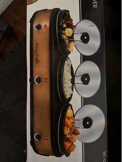 MegaChef Triple 2.5 Qt Slow Cooker Buffet Server – 3 Individual Crocks – Excellent Condition