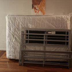 LIKE NEW FULL MATTRESS WITH BED FRAME