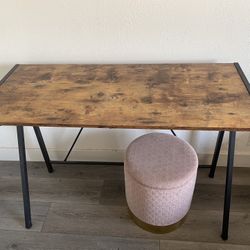 Computer Desk +  TMEE Velvet Round Ottoman Stool