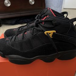 Air Jordan 6 Rings Black Red Sulfer 11,5