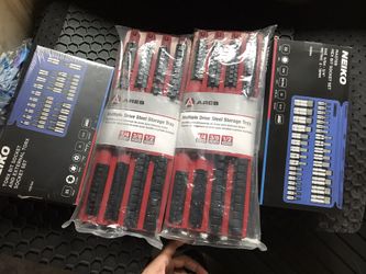 Multiple drive steel storage tray and tools