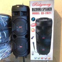 Bazooka Speaker System - Bluetooth - Double 8” Woofer 