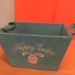 Blue Happy Easter Basket Organizer Box