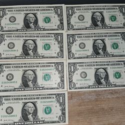 Sequensial One Dollar Bills