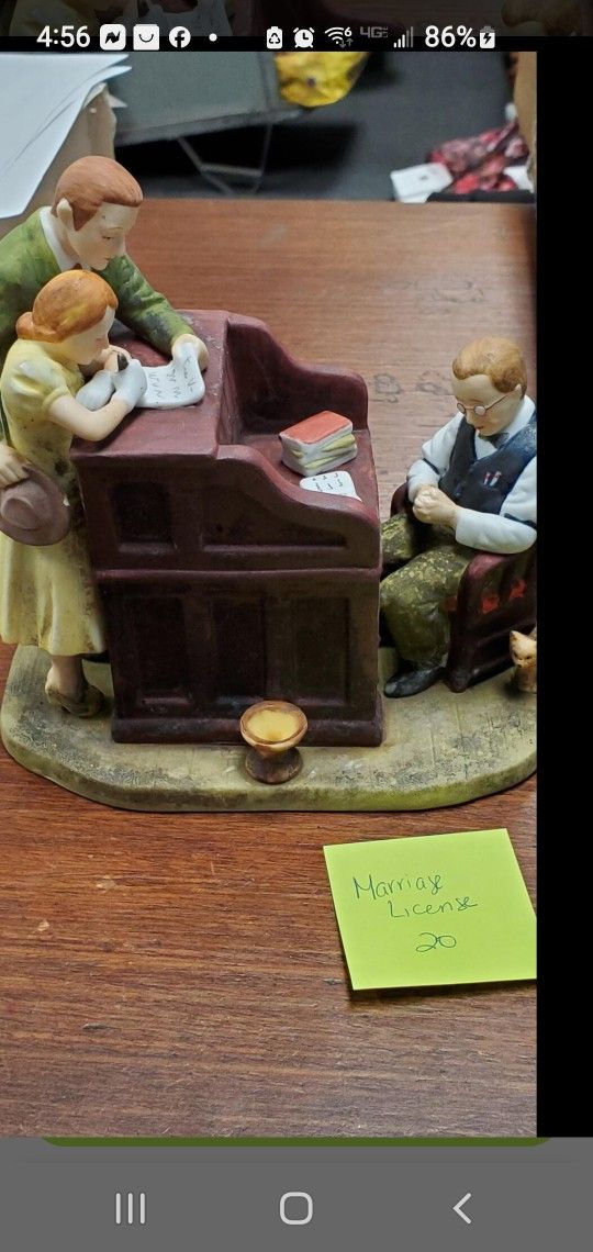 Norman Rockwell marriage license figurine