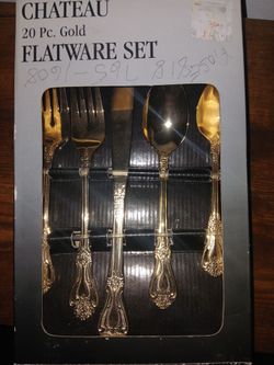 Chateau 20 gold flatware set