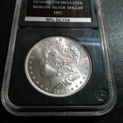 1882 Genuine Uncirculated Morgan Silver Dollar 